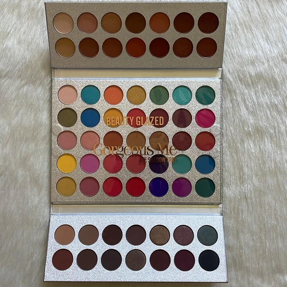 Beauty Glazed Gorgeous Me Eyeshadow Tray Makeup Palette Metallic Matte 63 Colors